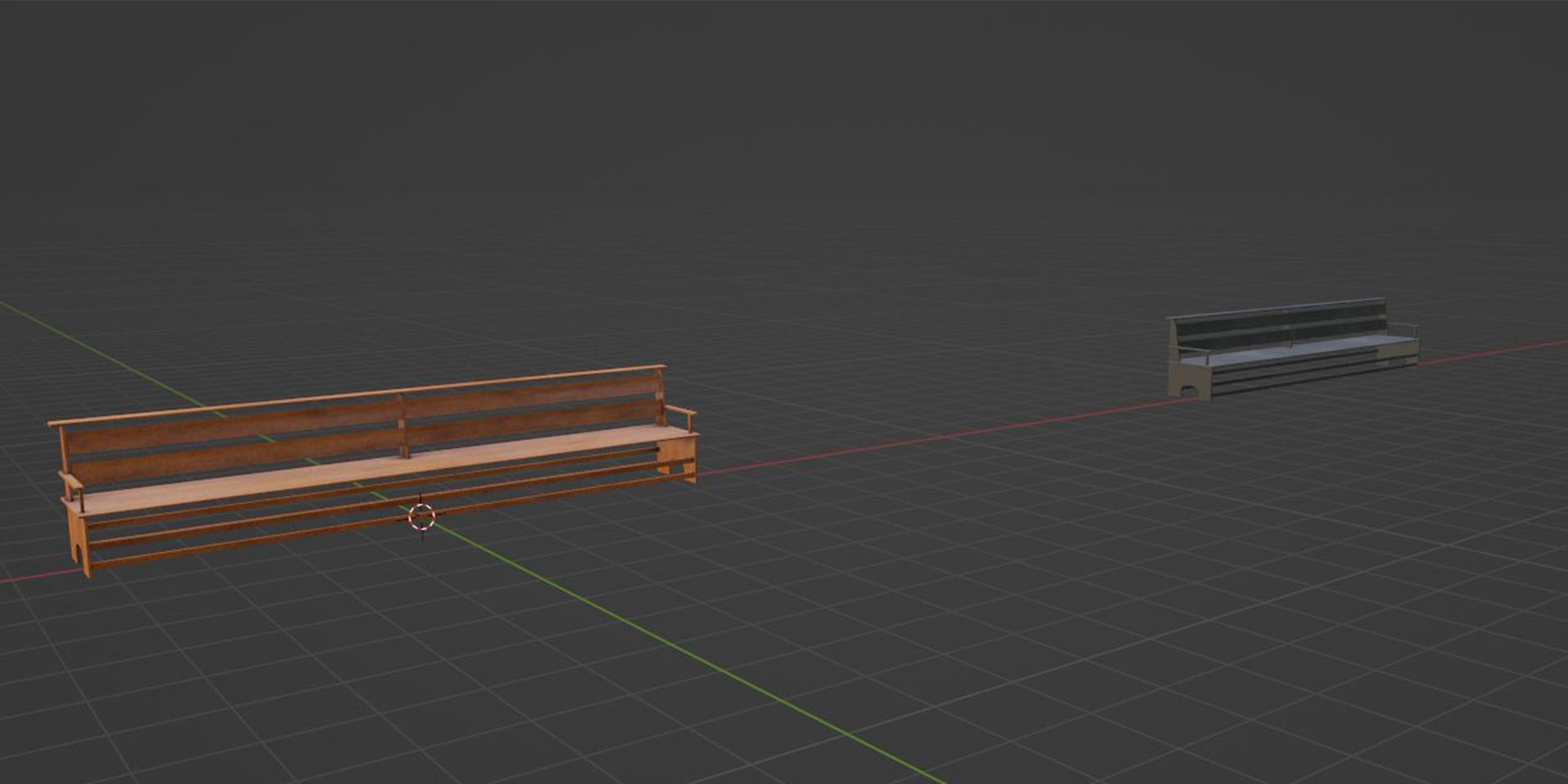 Large Bench Pew many PBR Optios Textures Low-poly 3D model_9