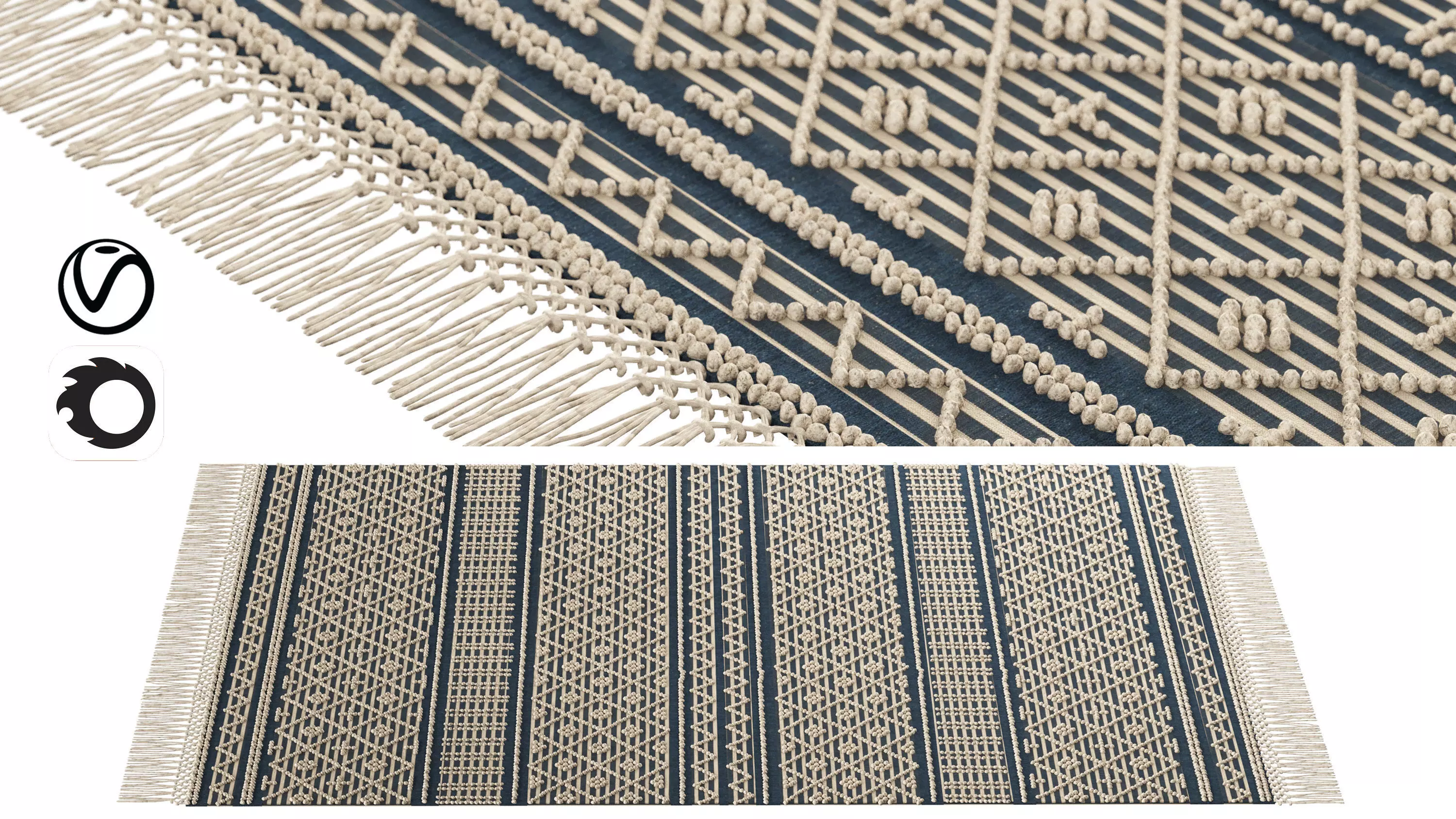 Surya Farmhouse Tassel Row 3D model_0