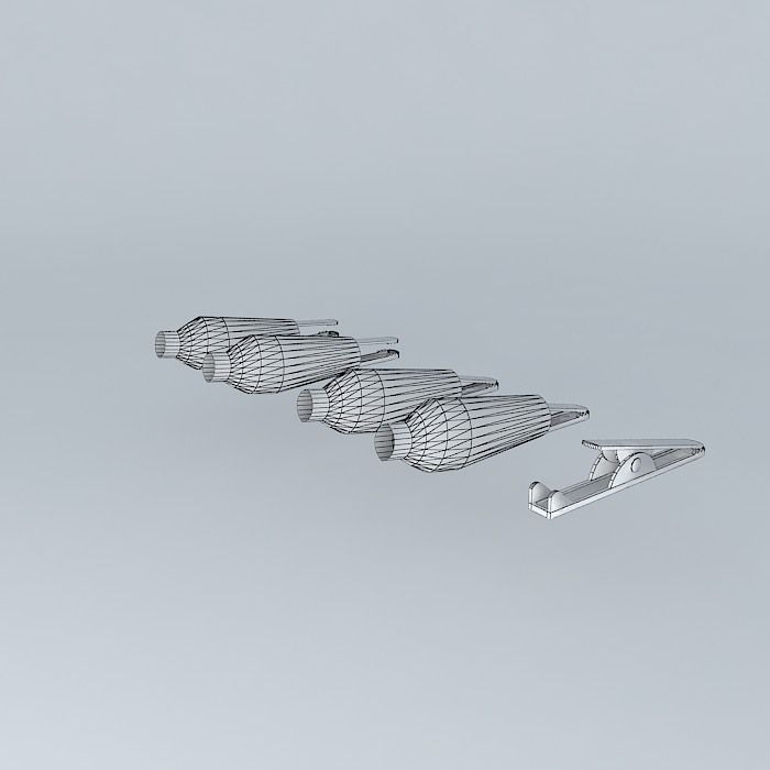 Alligator three pencils Free 3D model_3