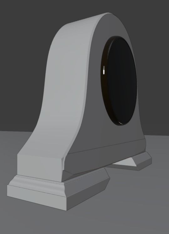 Vintage desk clock Low-poly 3D model_10