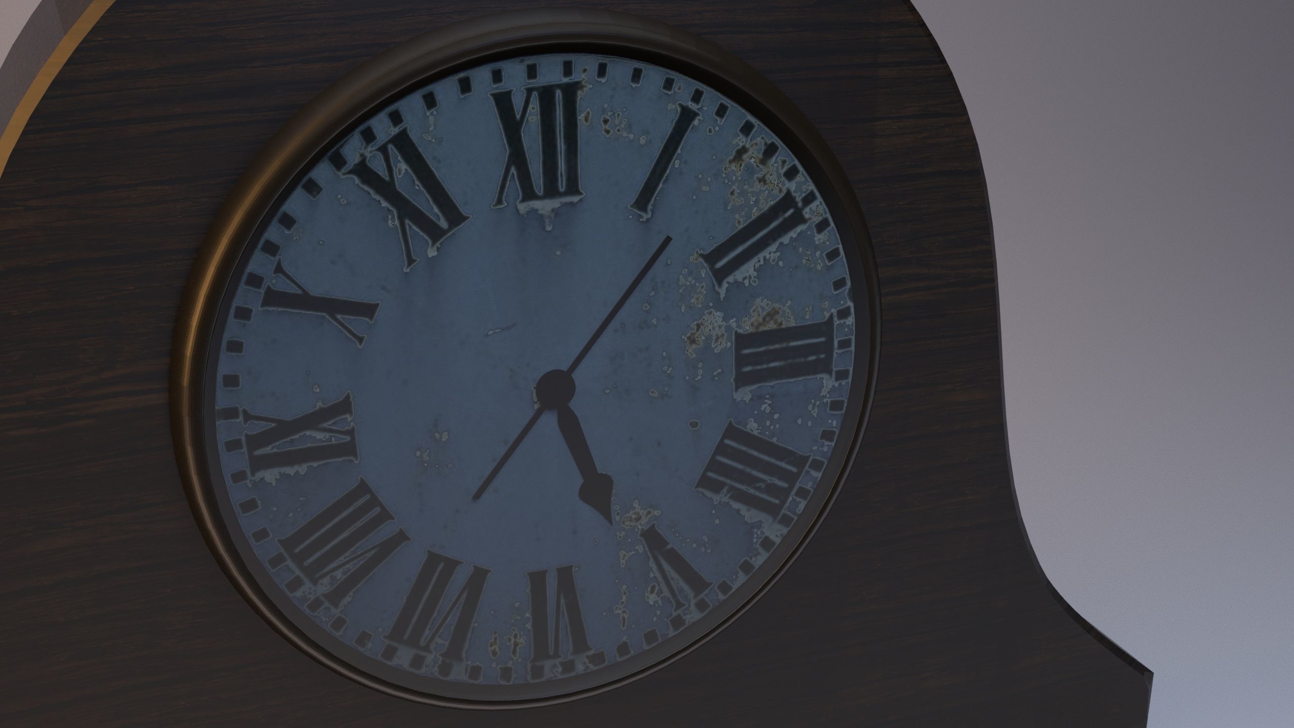 Vintage desk clock Low-poly 3D model_6