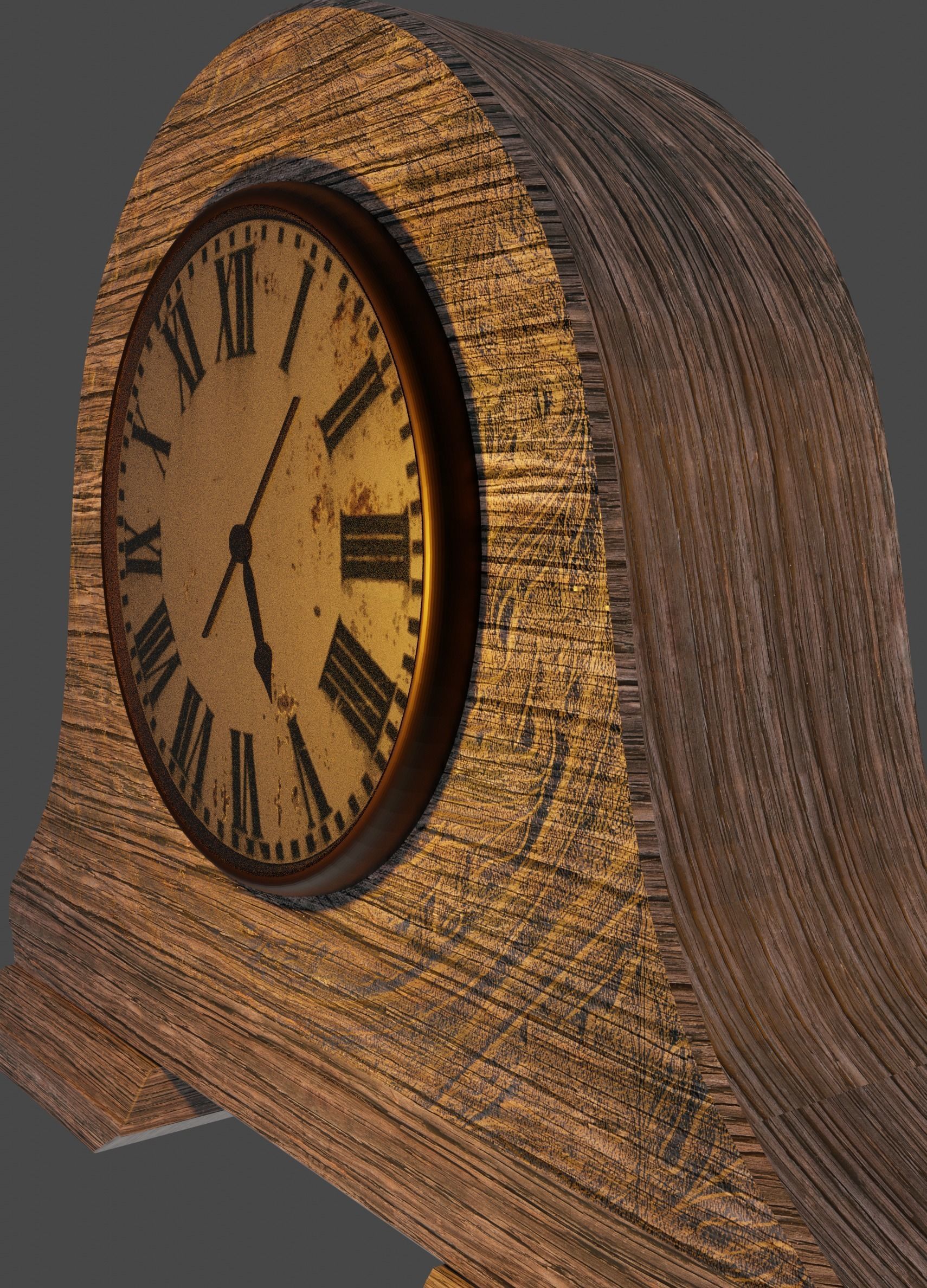 Vintage desk clock Low-poly 3D model_5