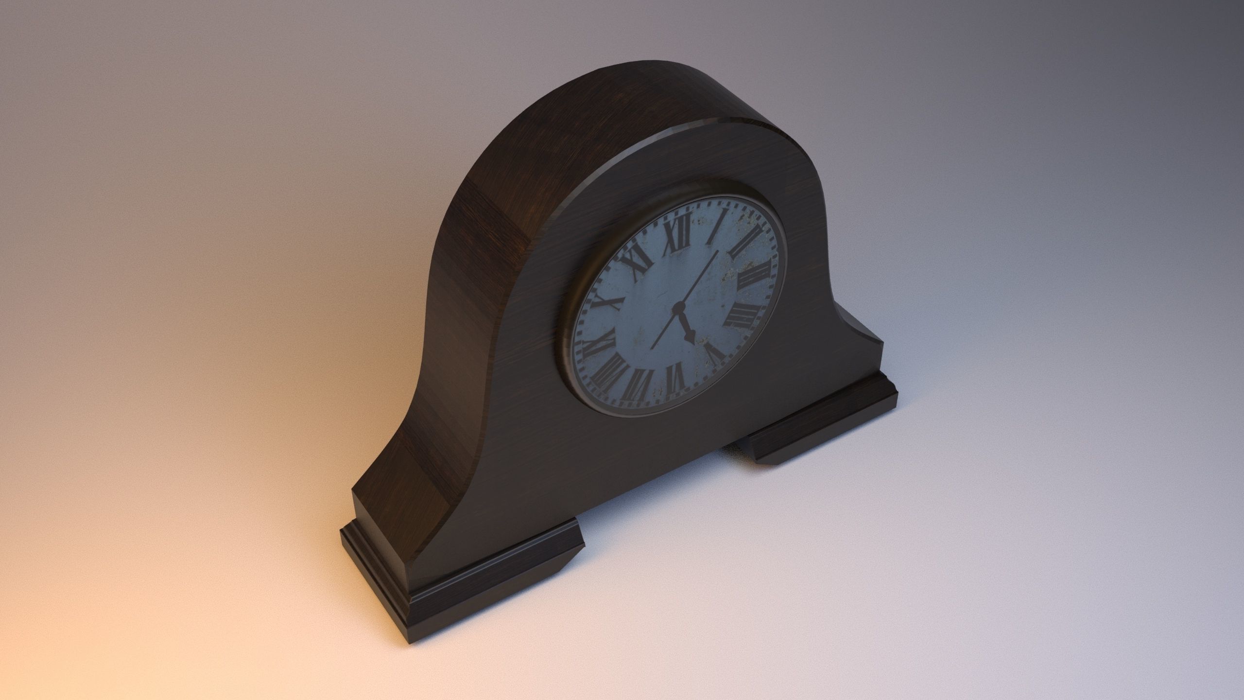 Vintage desk clock Low-poly 3D model_7