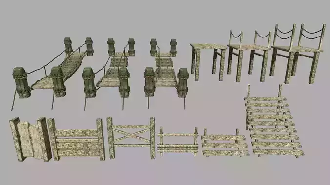 Wood Set stone column