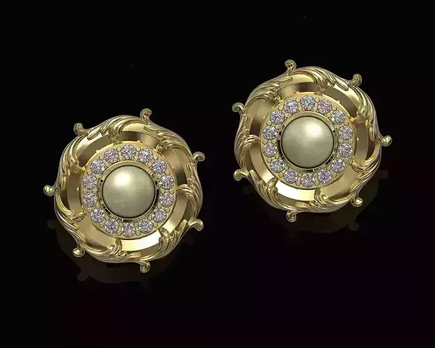 Oriental earrings with leaves