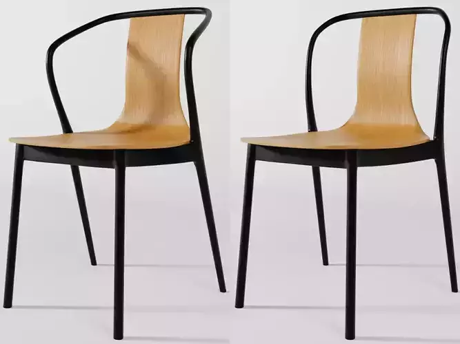 Wooden Belleville chair and armchair 