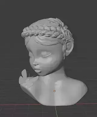  A beautiful girl head 3D Model for 3D Printing 