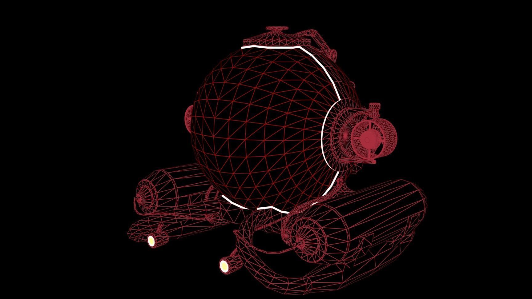 submarine Low-poly 3D model_15