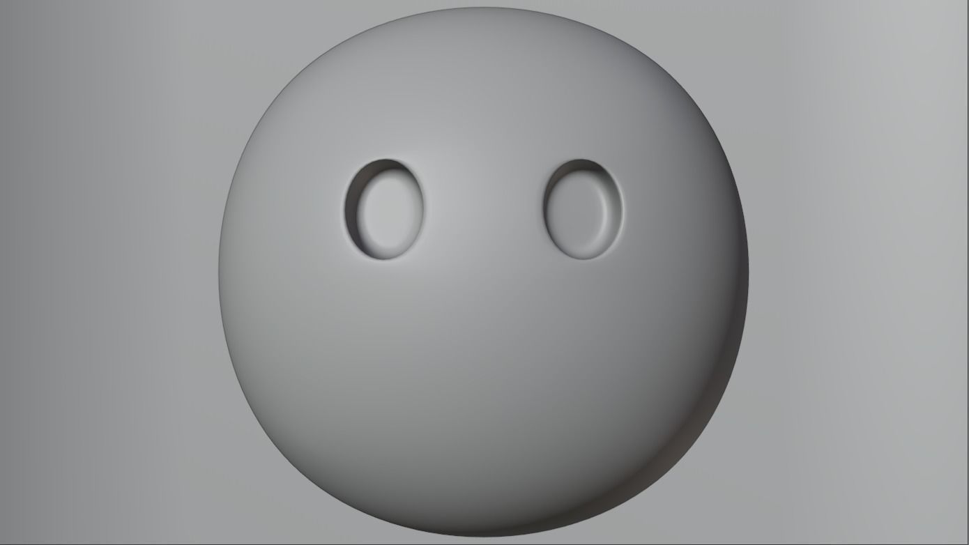 Blank Face Emoji 3D model_4