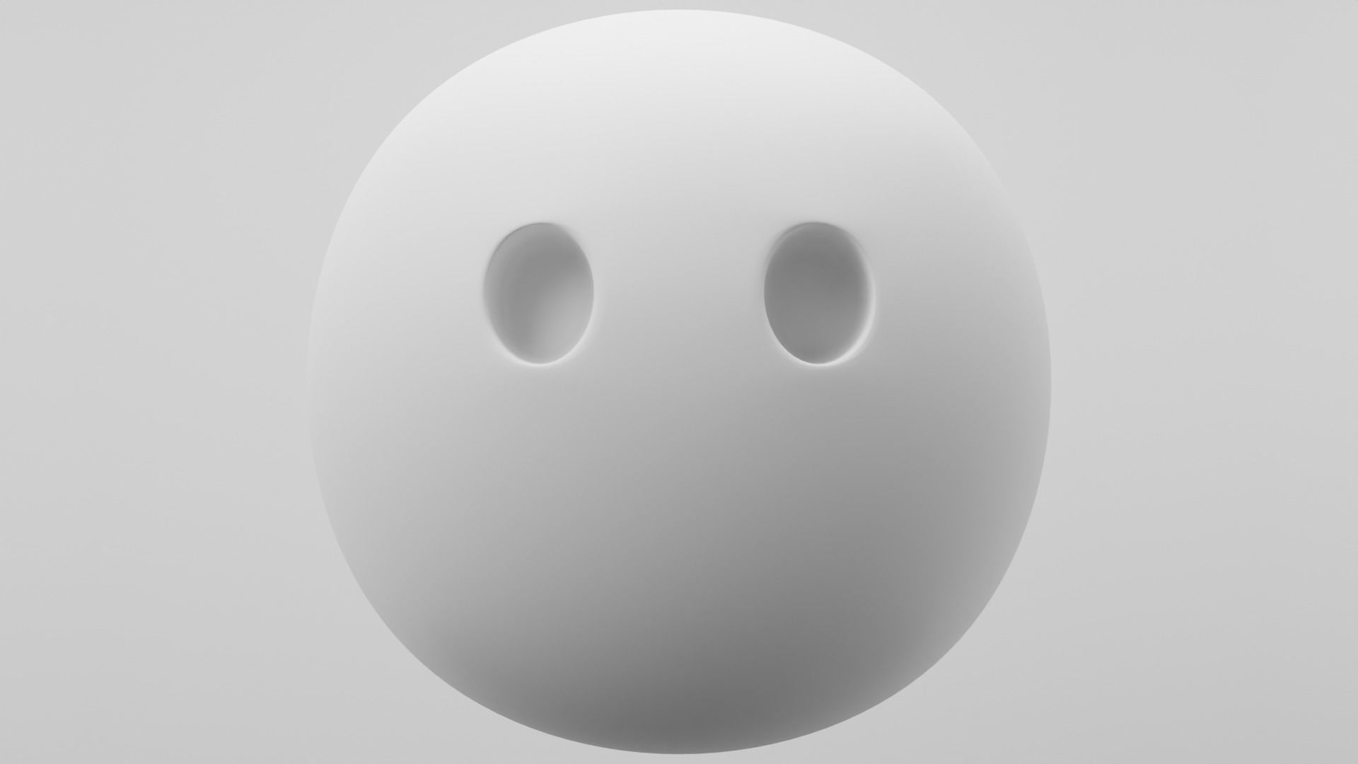 Blank Face Emoji 3D model_2