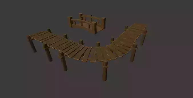 Game-ready stylized modular bridges