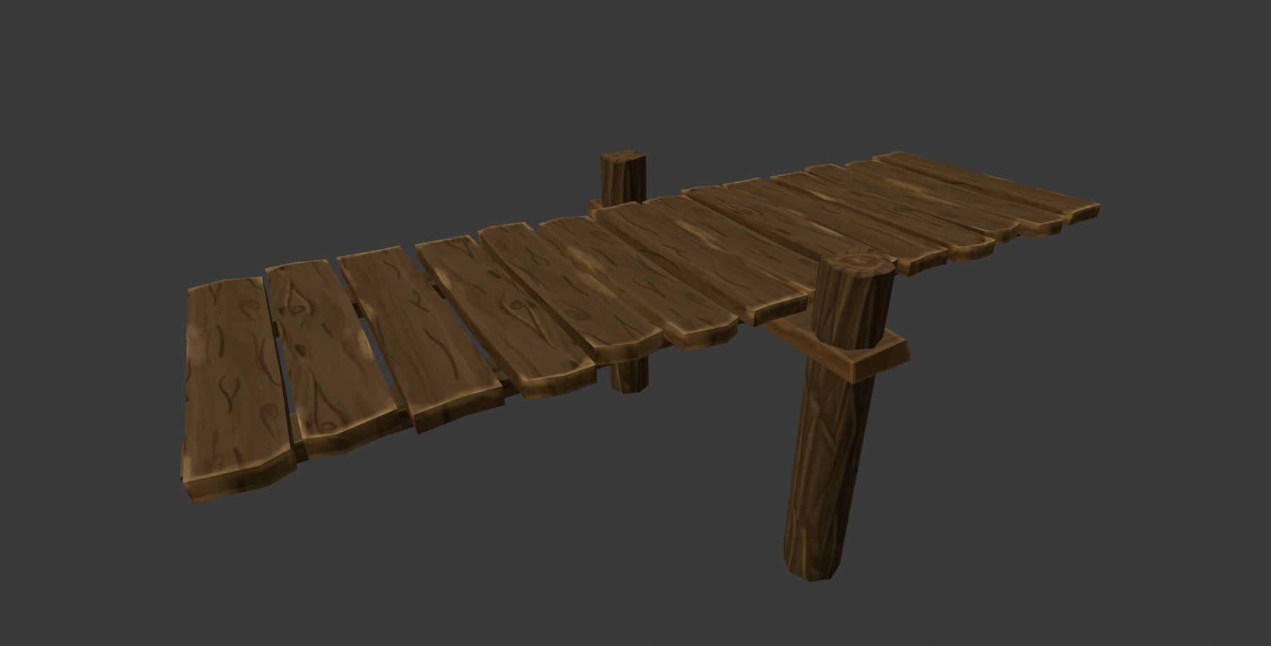 Game-ready stylized modular bridges Low-poly 3D model_6