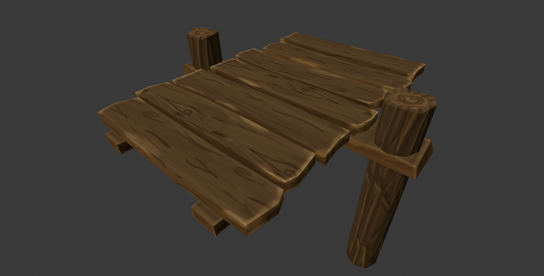 Game-ready stylized modular bridges Low-poly 3D model_4