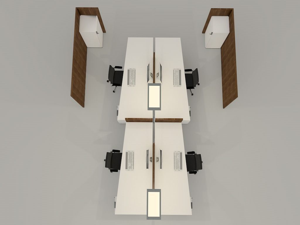 office desk with accessories Free 3D model_1