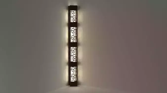 Light-column wall lamp with three lights