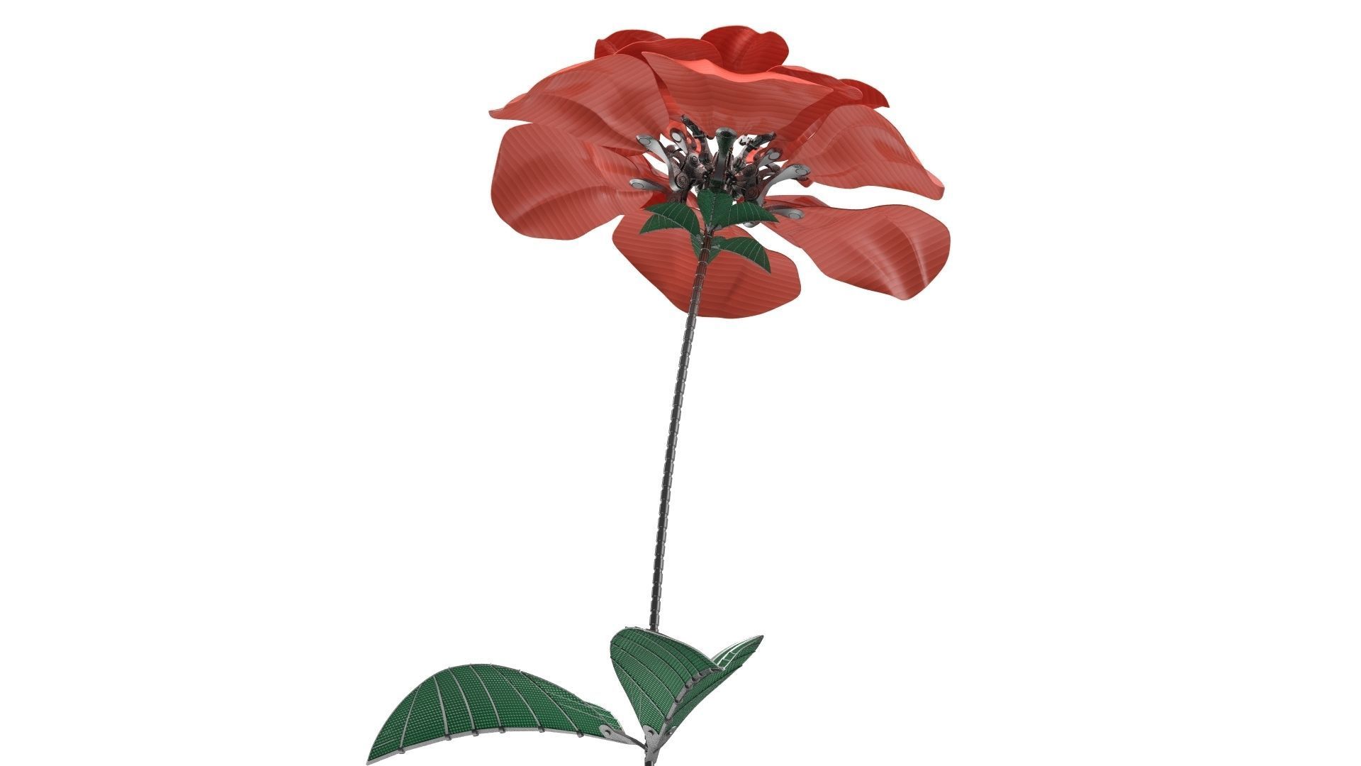 Mechanical Rose 3D model_16