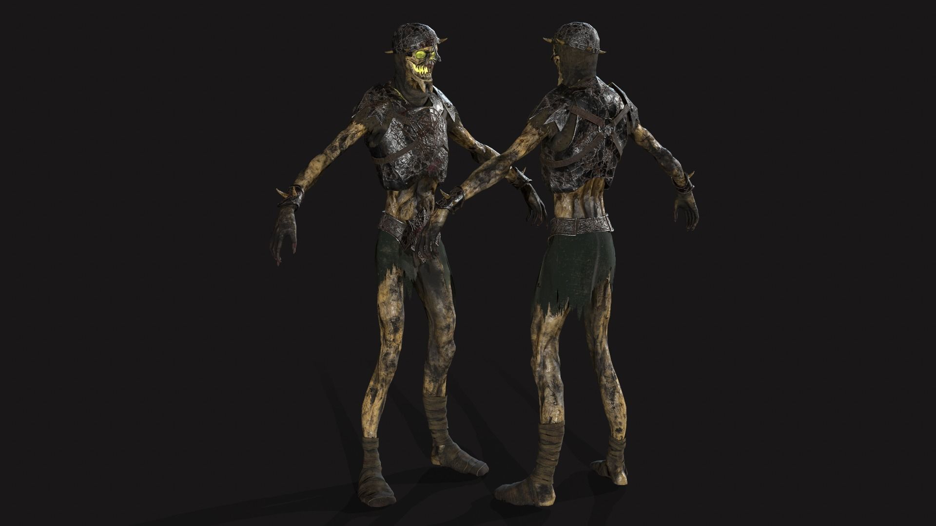 Skeleton-soldier 2 RIGGED Low-poly 3D model_4