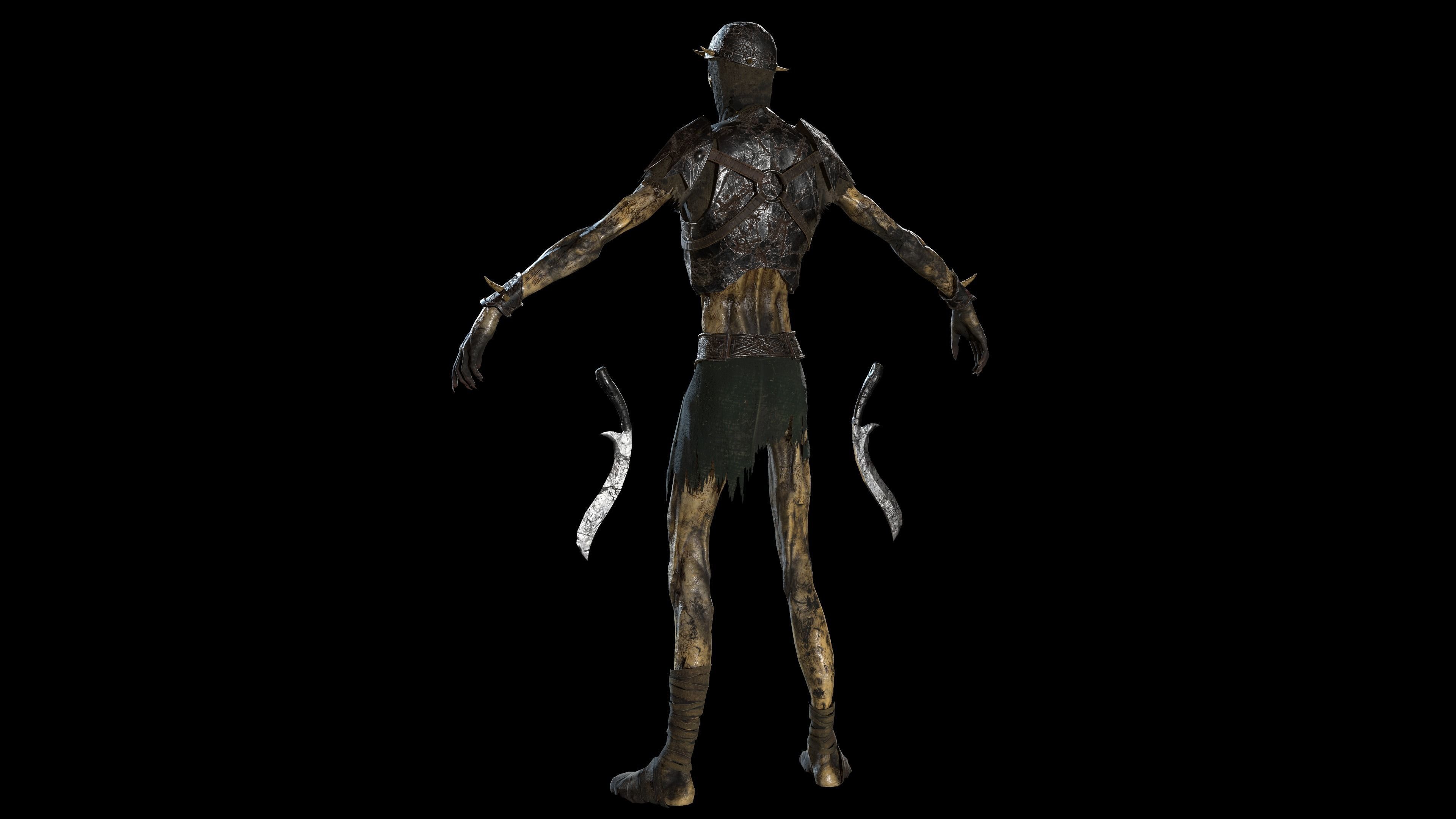 Skeleton-soldier 2 RIGGED Low-poly 3D model_7