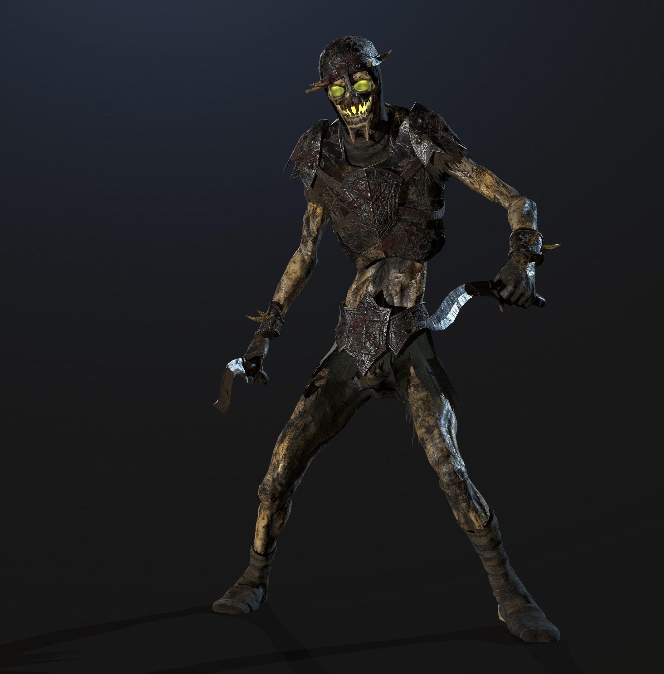 Skeleton-soldier 2 RIGGED Low-poly 3D model_11