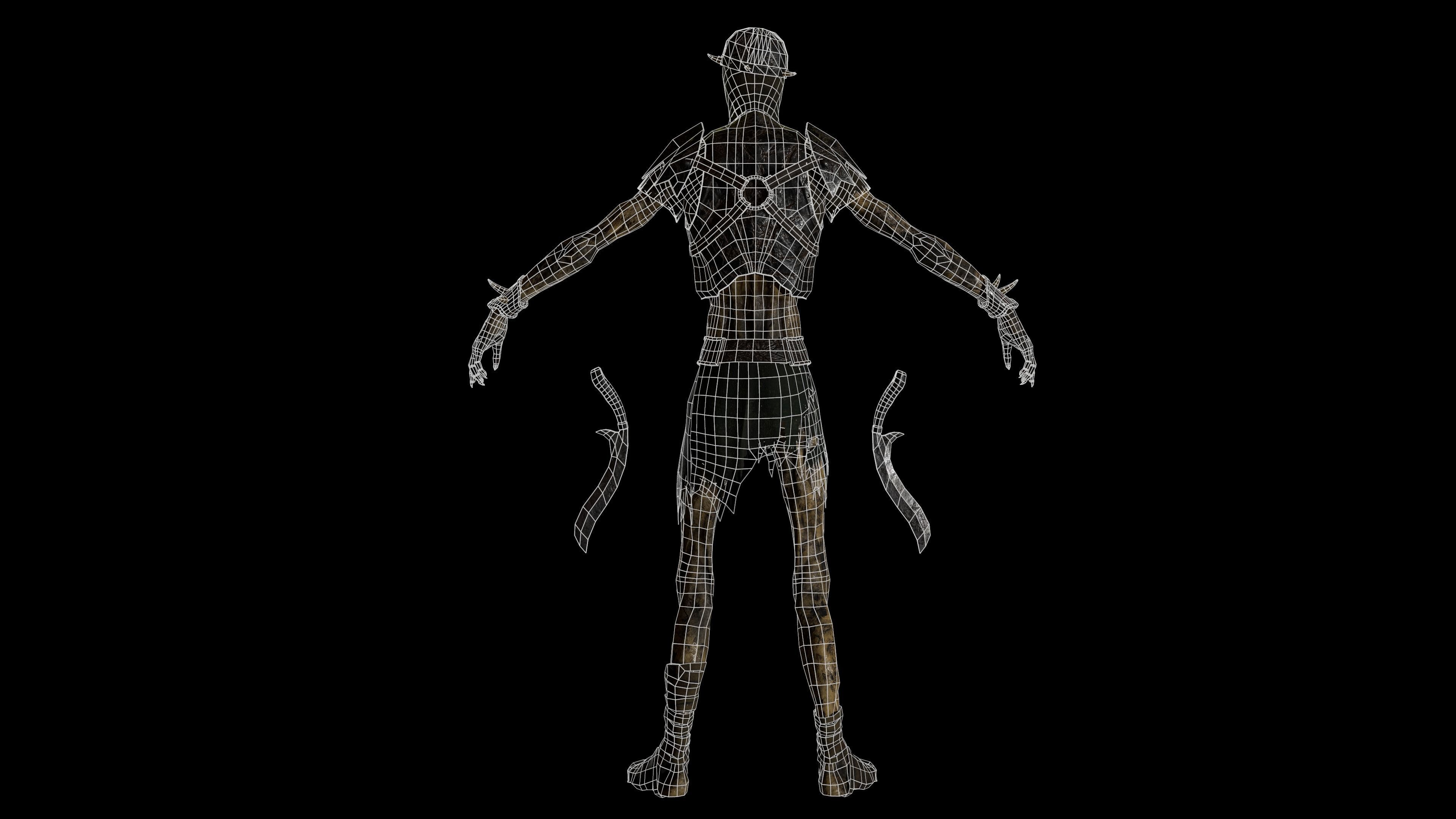 Skeleton-soldier 2 RIGGED Low-poly 3D model_10