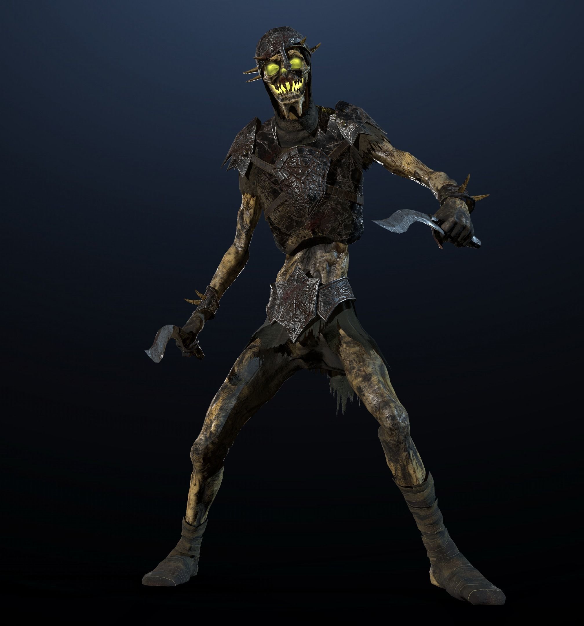 Skeleton-soldier 2 RIGGED Low-poly 3D model_2