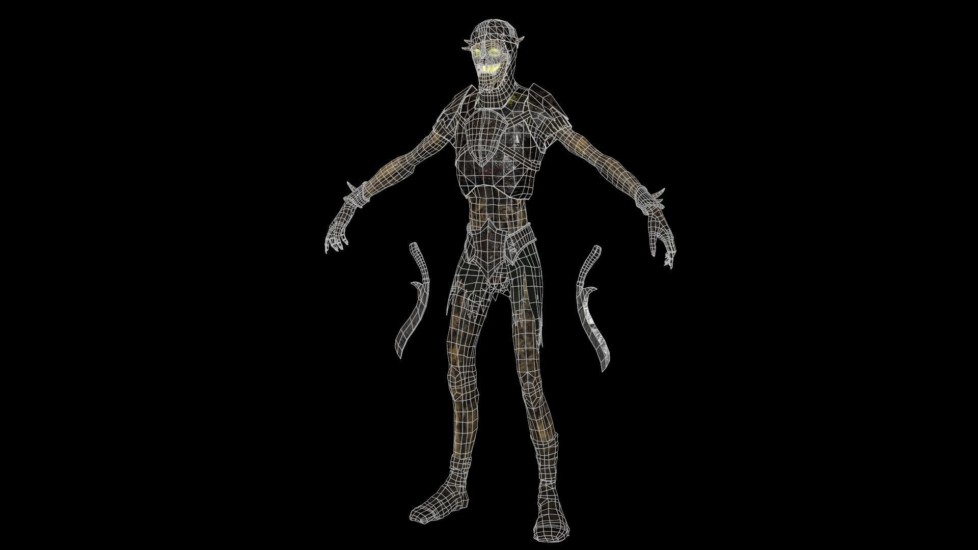 Skeleton-soldier 2 RIGGED Low-poly 3D model_9