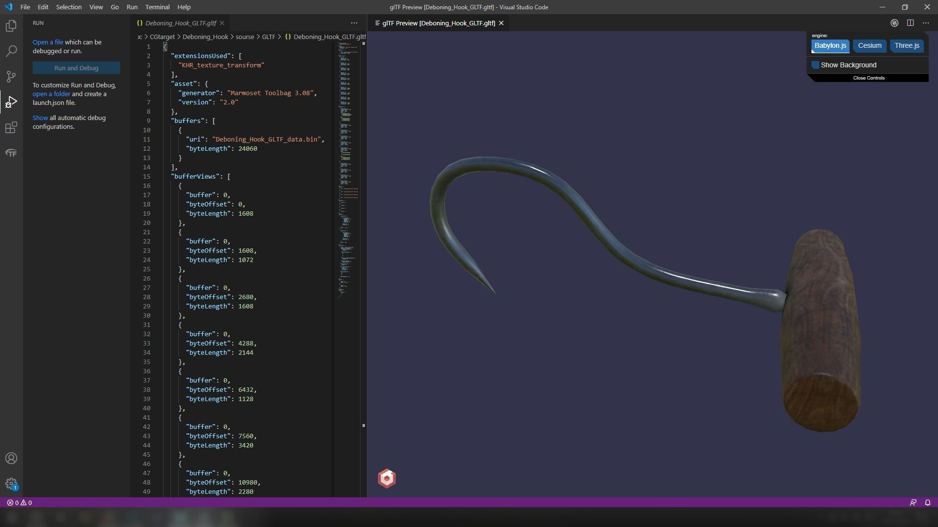 Deboning Hook Low-poly 3D model_41