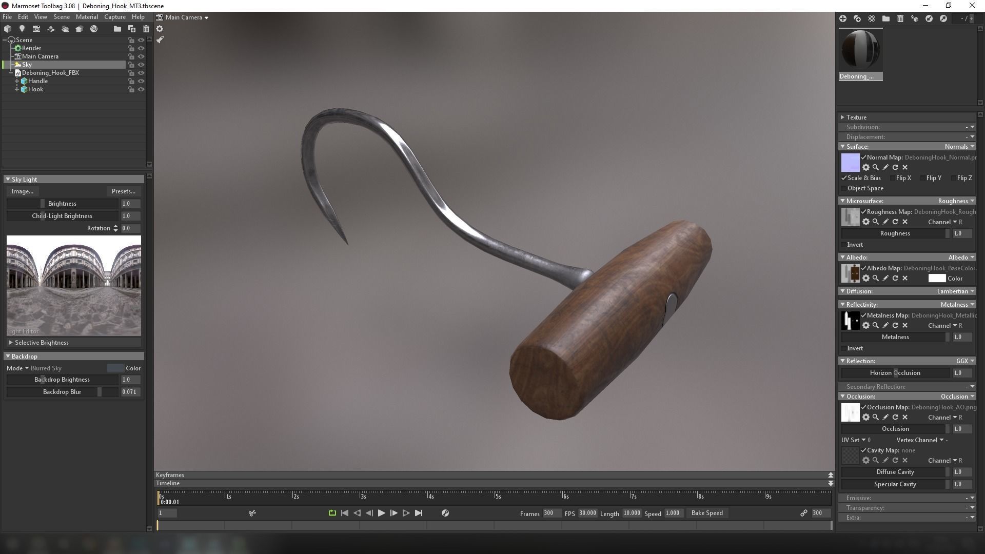Deboning Hook Low-poly 3D model_39