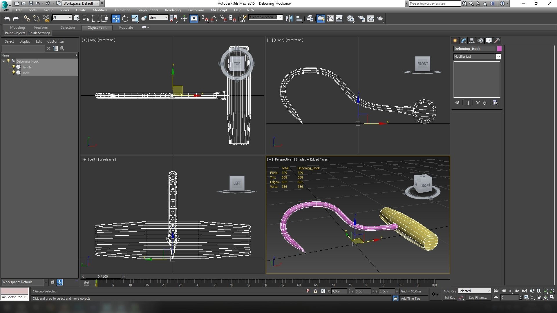 Deboning Hook Low-poly 3D model_38