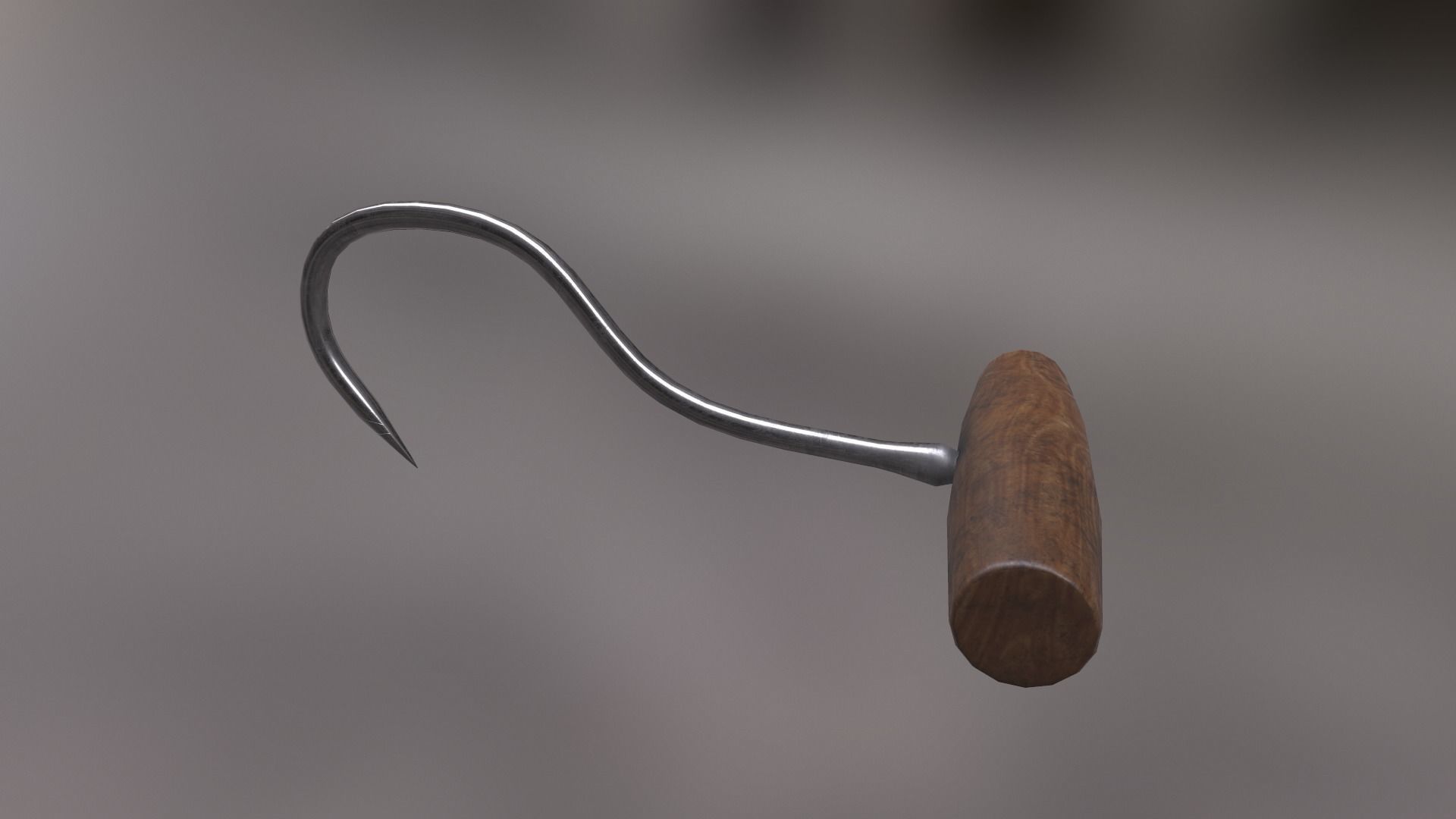 Deboning Hook Low-poly 3D model_1
