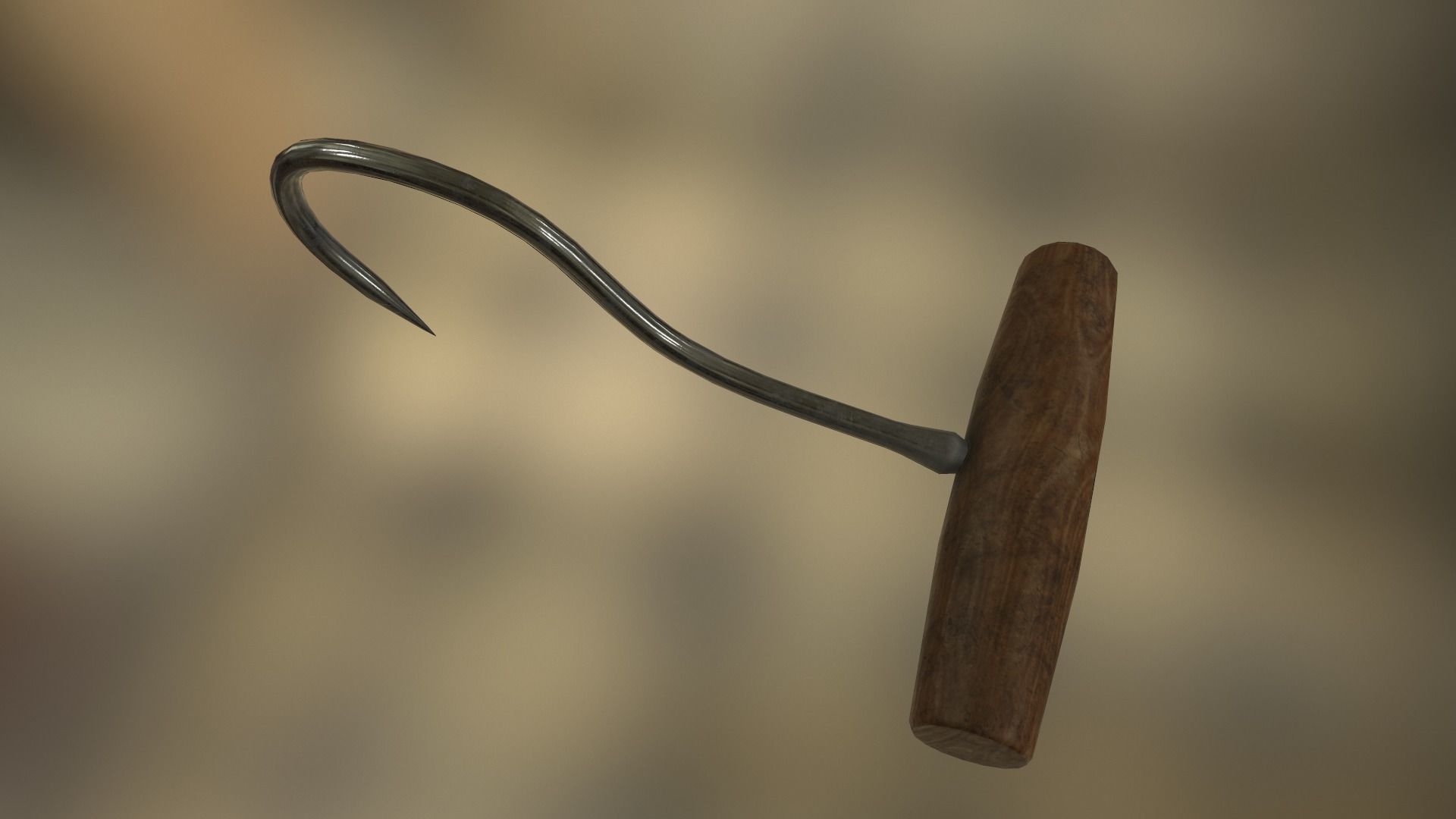 Deboning Hook Low-poly 3D model_13