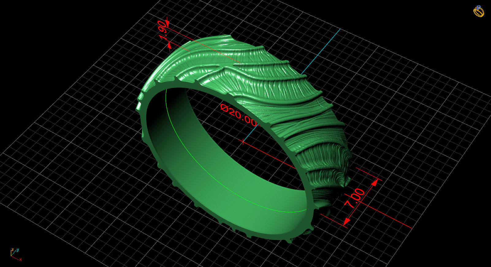 ring with sides 17-20 3D print model_8