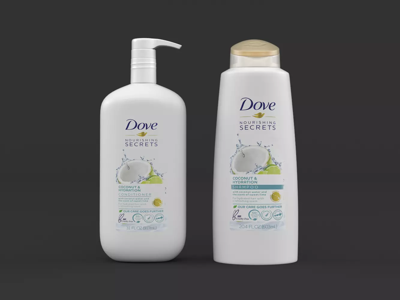 Dove Shampoo and Conditioner 3D model_0