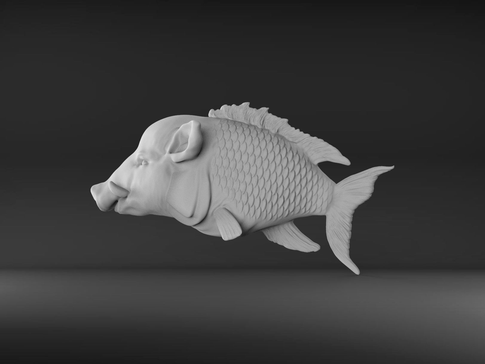 Hogfish Ocean Bacon 3D print model_5