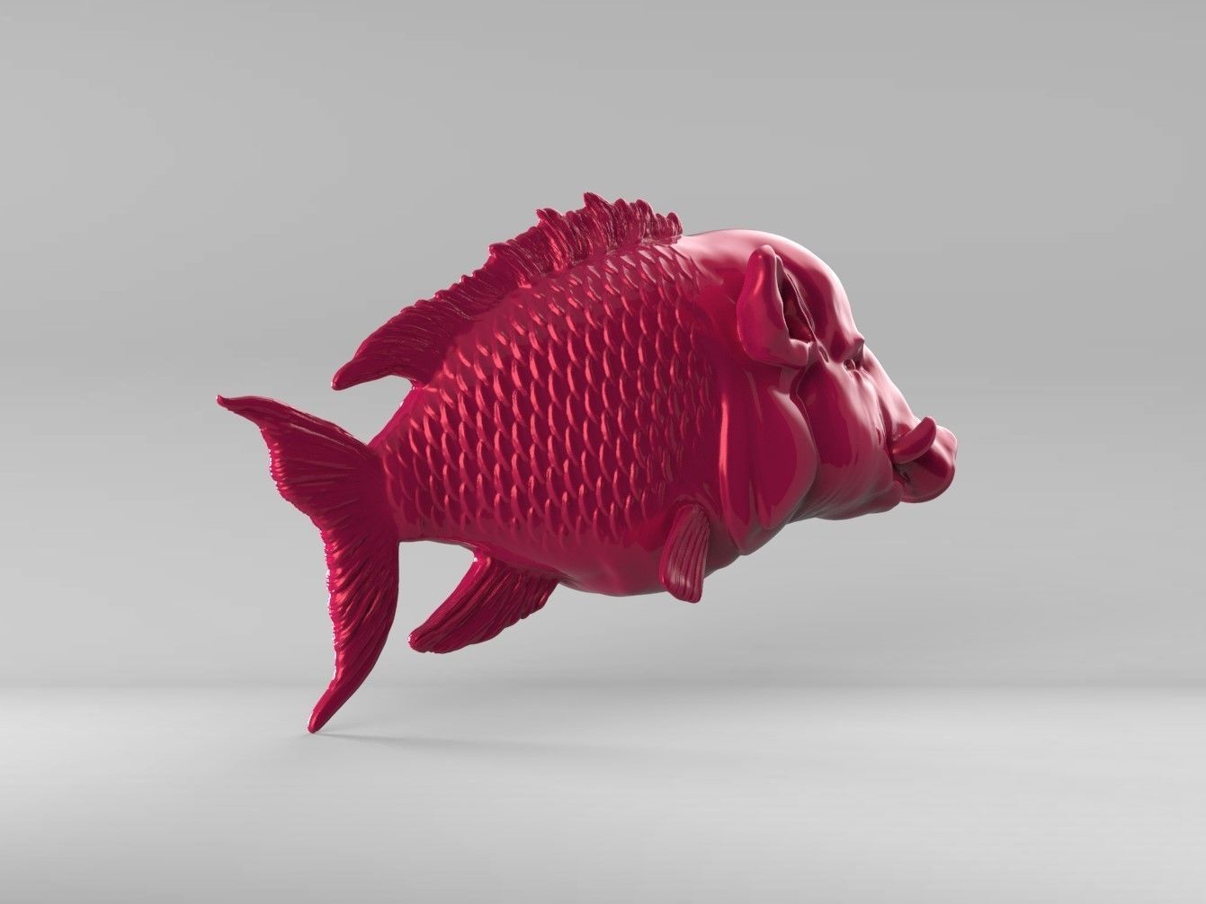 Hogfish Ocean Bacon 3D print model_9