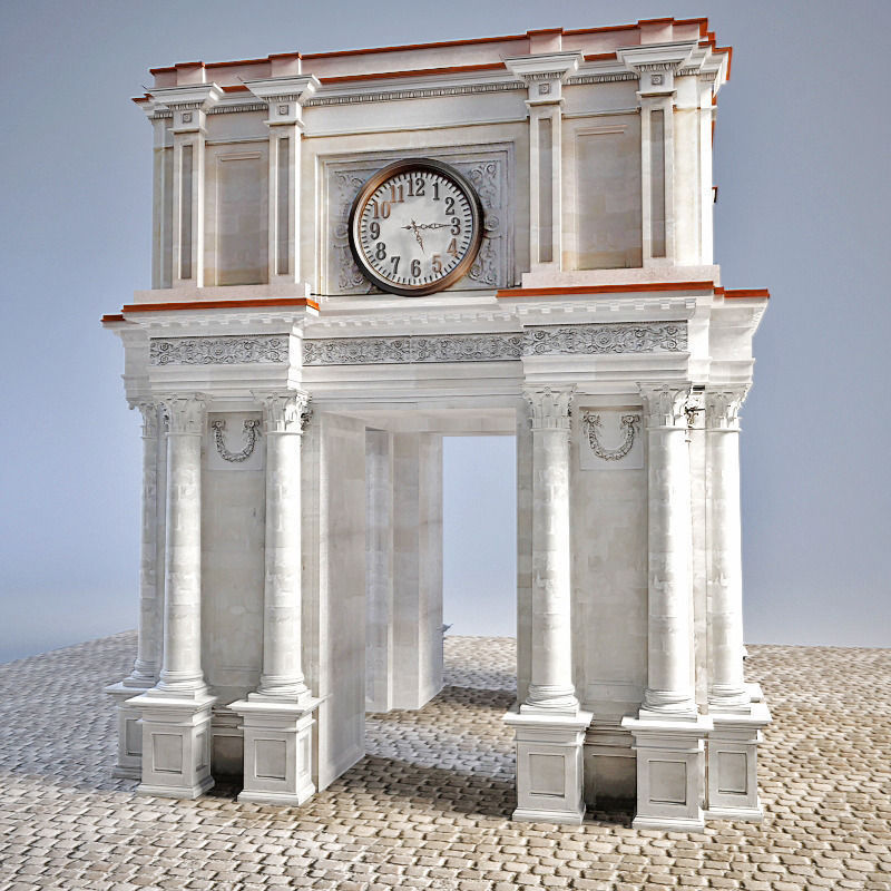 Old architectural Arch  3D model_4