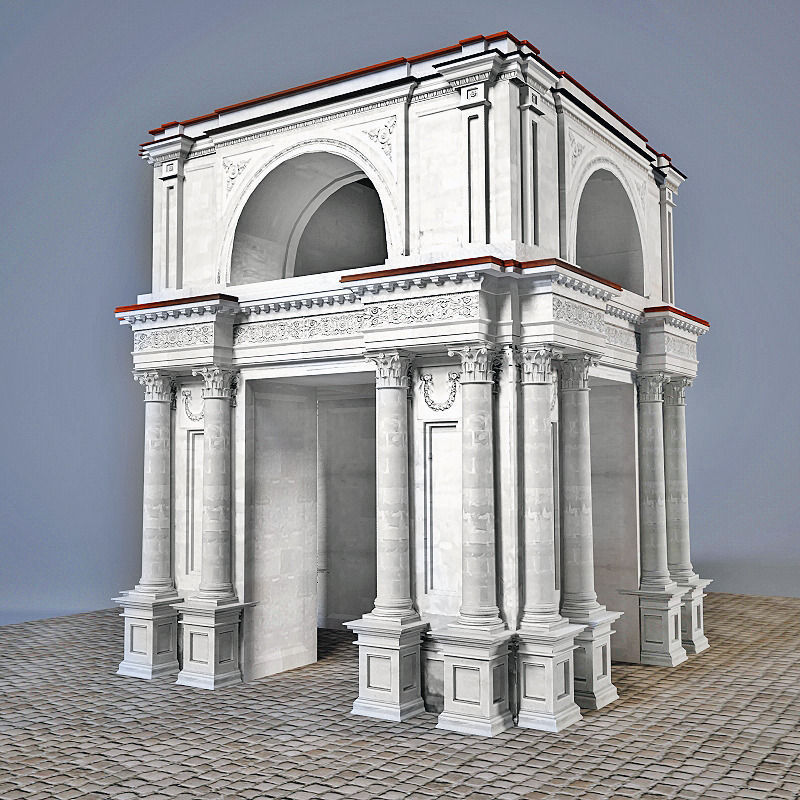 Old architectural Arch  3D model_3