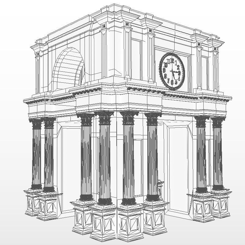 Old architectural Arch  3D model_9