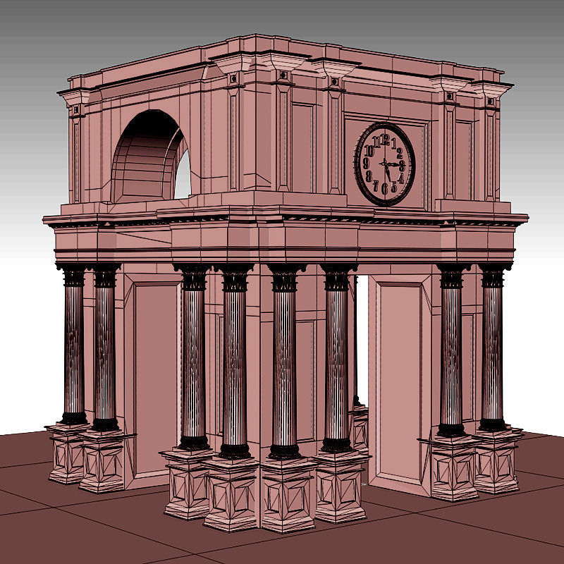 Old architectural Arch  3D model_8