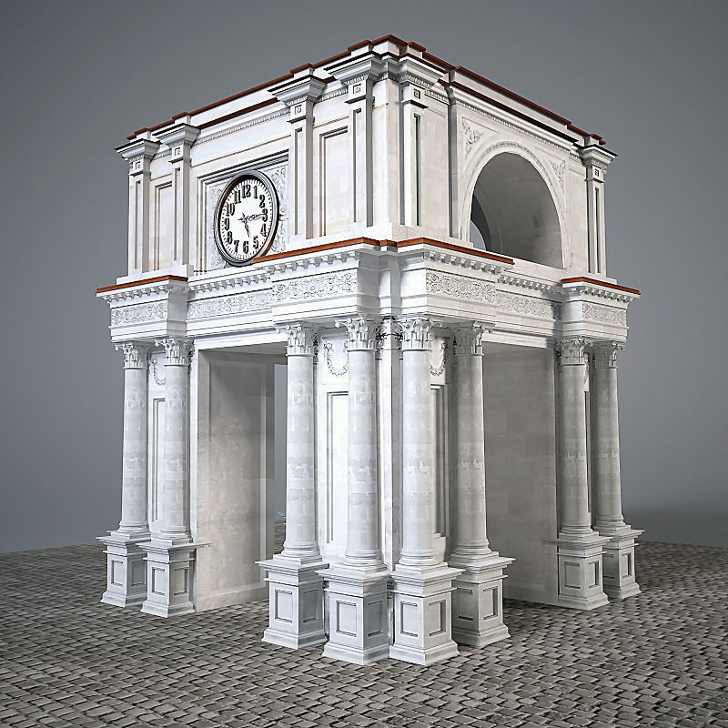 Old architectural Arch  3D model_2
