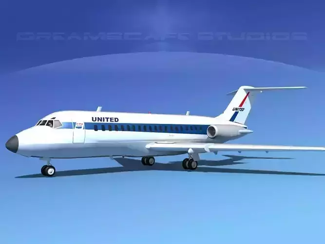 Douglas DC-9-20 United Airlines 1 3D model