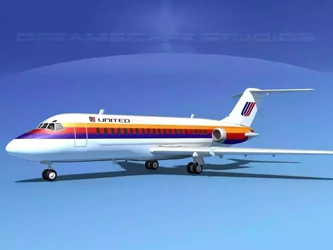 Douglas DC-9-20 United Airlines 2 3D model