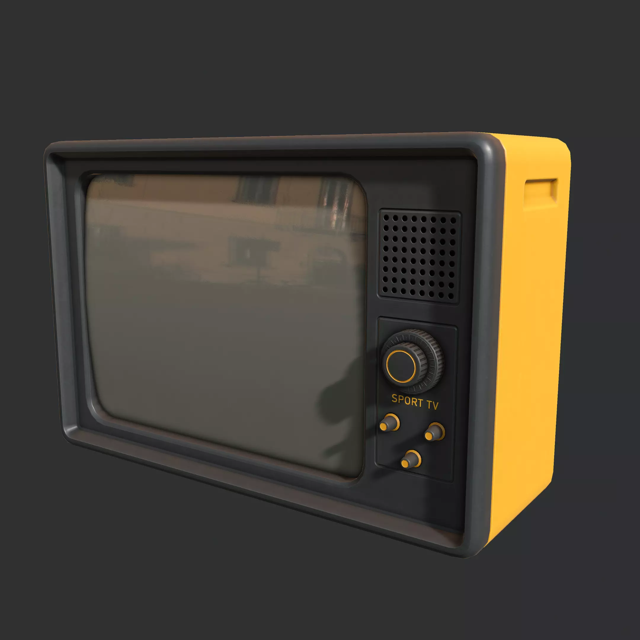 Retro Television Set - Free Free low-poly 3D model_0