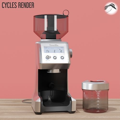 COFFEE GRINDER BREVILLE SMART PRO BRUSHED ALLUMINIUM PBR 3D model