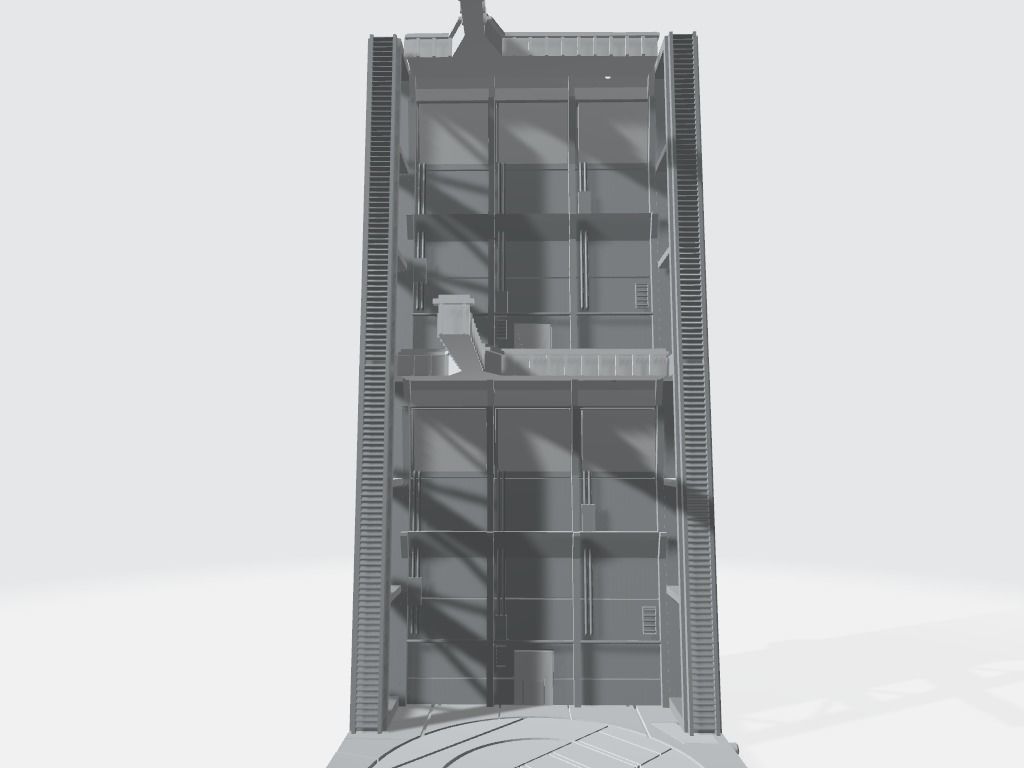 -MHB01F- Mecha Hangar Bay Base and Wall SET 01 Fixture 3D print model_11