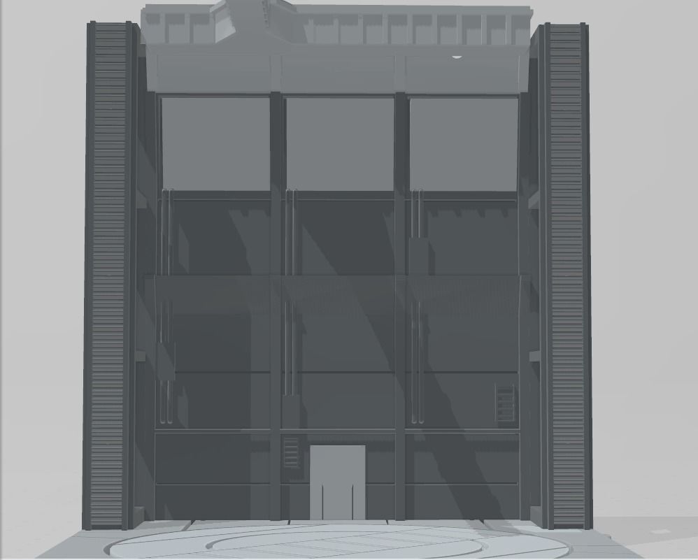 -MHB01F- Mecha Hangar Bay Base and Wall SET 01 Fixture 3D print model_12