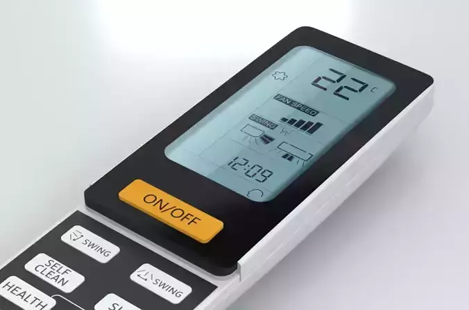 Realistic Air Conditioner Remote 3D model 3D model