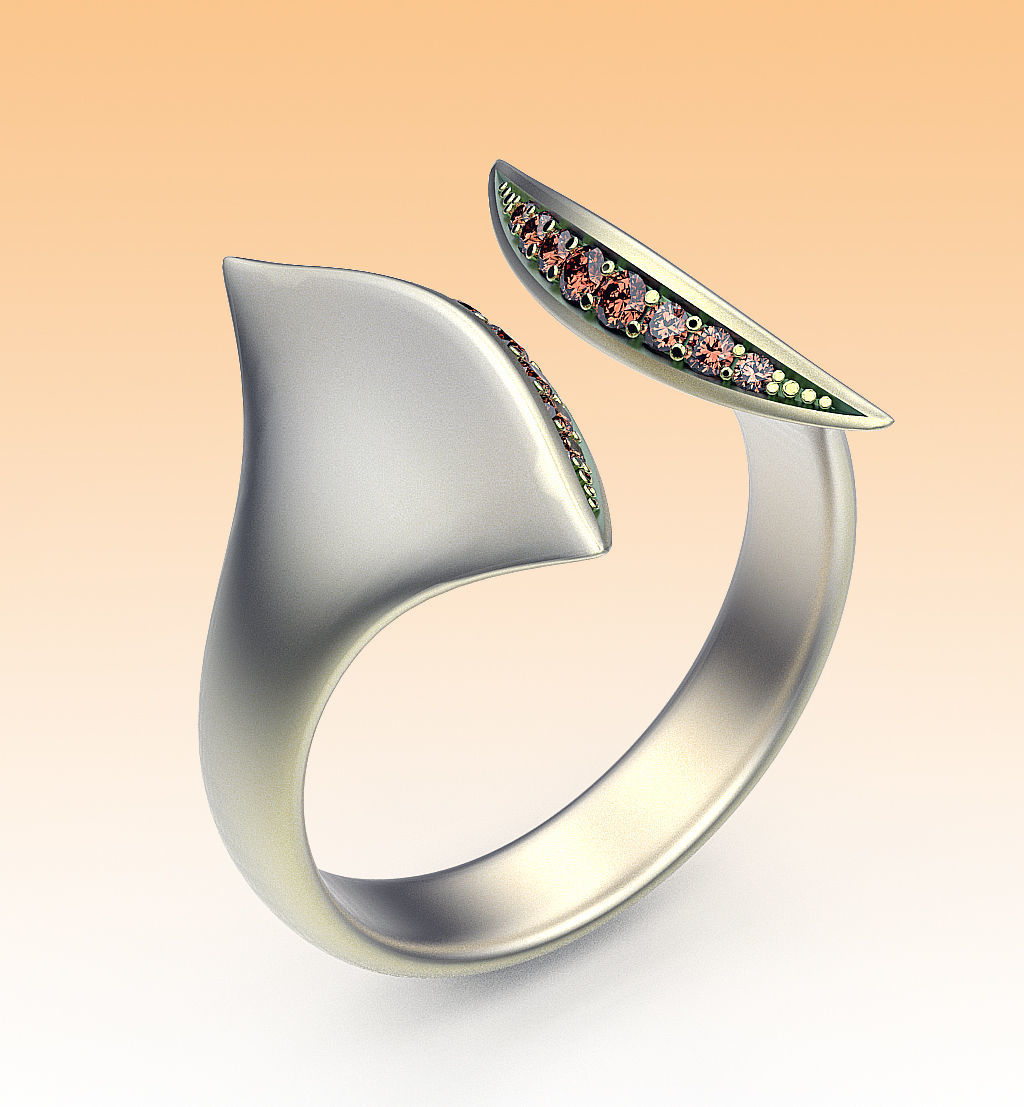 Ring Blue Lines 3D print model_1