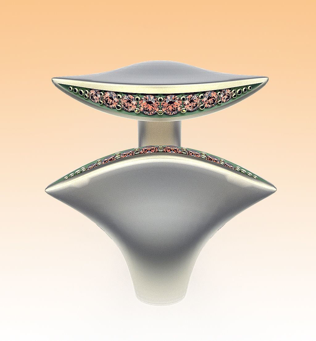 Ring Blue Lines 3D print model_4