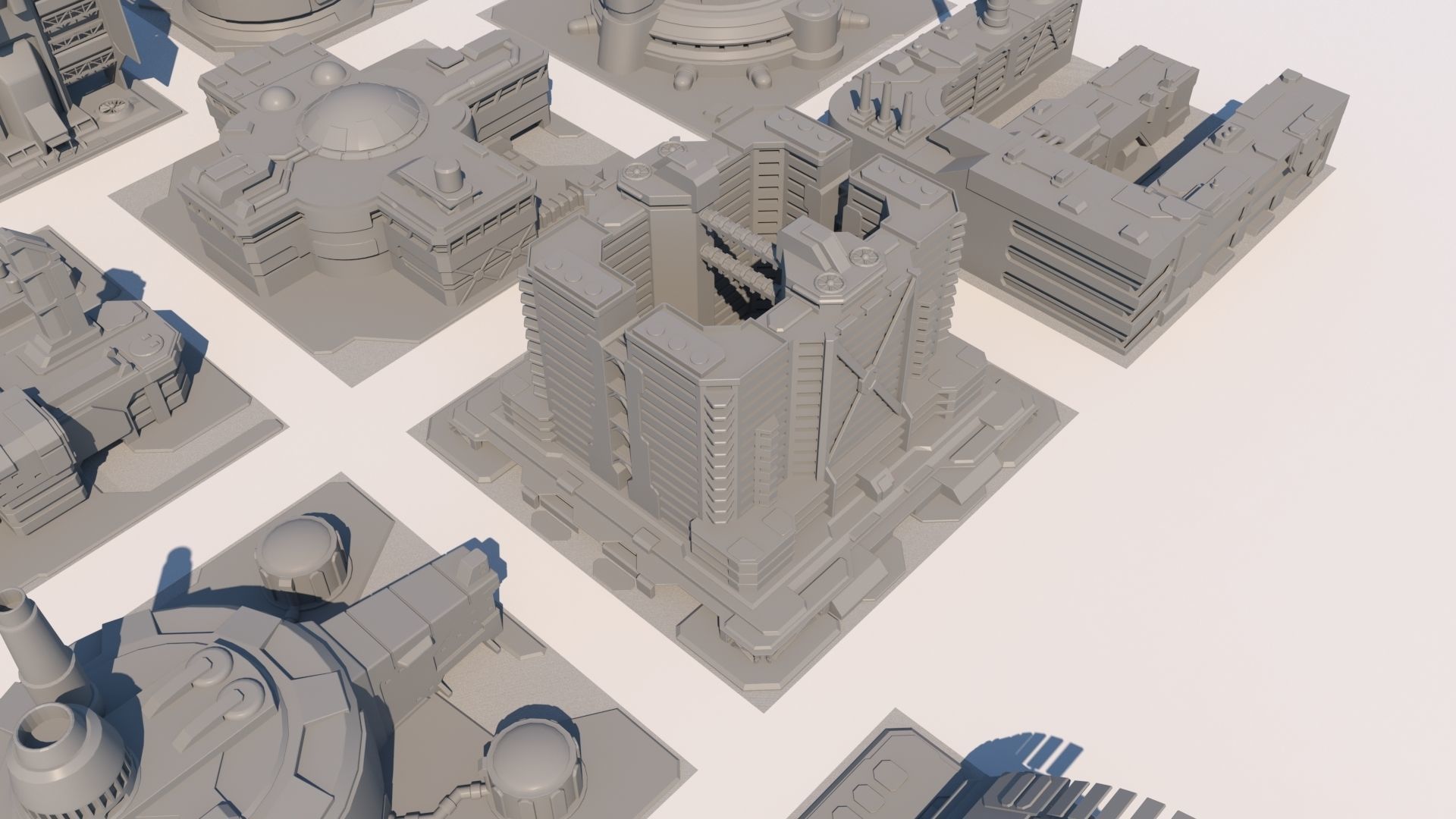 Sci Fi Buildings 3D model_4